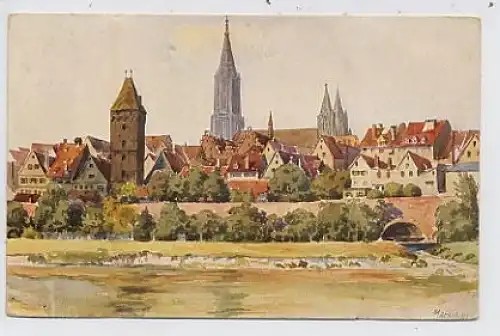 Ulm an der Donau - Gemalt von J. Marschall ngl 35.679