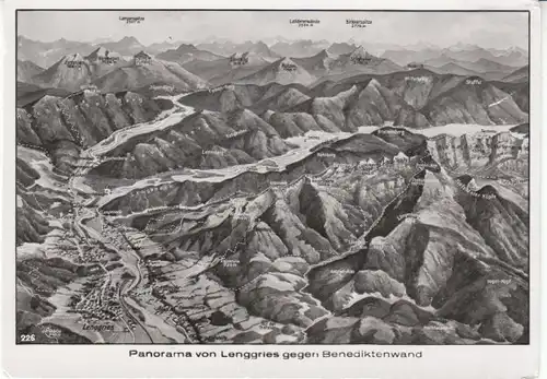 Lenggries Panorama gegen Benediktenwand ngl 28.037