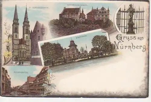 Nürnberg Litho Museum Kirche Brücke ngl 71.959