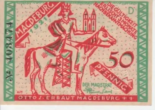 Magdeburg Gutschein der Stadt über 50 Pfennig 90.581