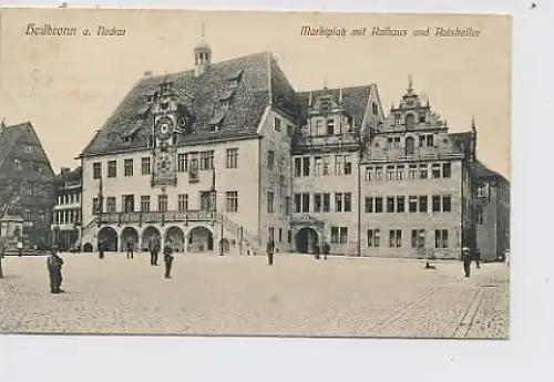 Heilbronn a.N. - Marktplatz mit Rathaus gl1909 31.799