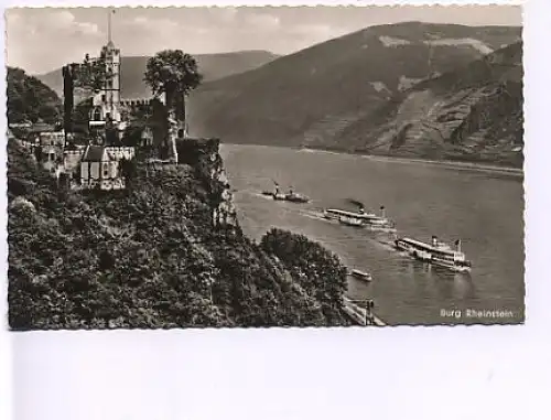 Dampfer-Parade vor Burg Rheinstein a.Rhein ngl 16.087