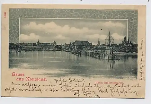 Gruß aus Konstanz - Hafen und Stadtgarten gl1901 32.056