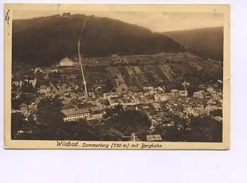 Wildbad Sommerberg mit Bergbahn Total glca.1920 14.161