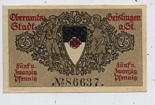 Geislingen Kriegsnotgeld 25 Pf. 1918 ngl 36.295