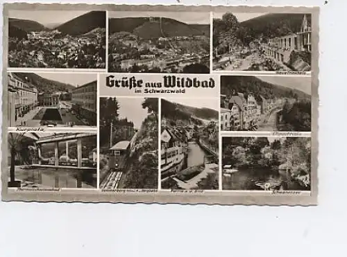 Wildbad Mehrbildkarte Fotokarte gl1960 14.034