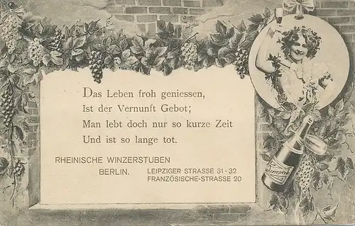 Berlin Rheinische Winzerstuben gl1913 117.391