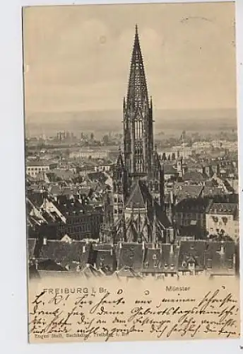 Freiburg Münster und Stadtansicht gl1902 36.012