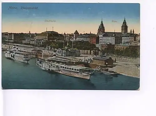 Mainz a.Rh. Dampfer-Anlagestelle feldpgl1915 19.569