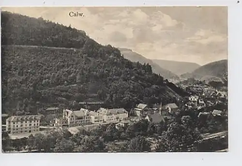 Calw Gesamtansicht mit Handelsschule gl1906 31.089