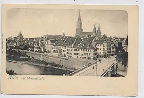 Ulm mit Donaubrücke ngl 31.979