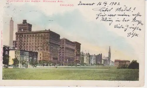 Chicago Auditorium + Annex, Michigan Ave gl1903 204.117