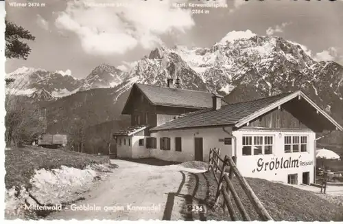 Mittenwald Gröblalm gegen Karwendel ngl B4144