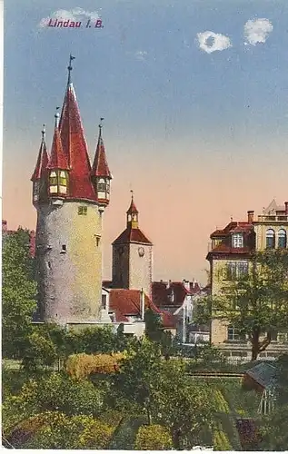 Lindau Bodensee Diebsturm u.Peterskirche gl1917 C2264