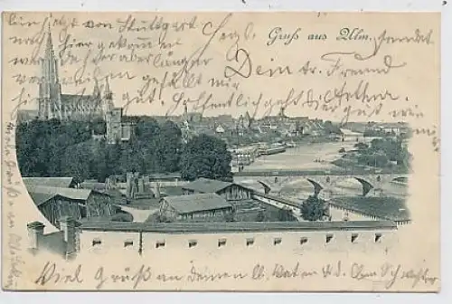 Gruß aus Ulm an der Donau - Teilansicht gl1900 35.689