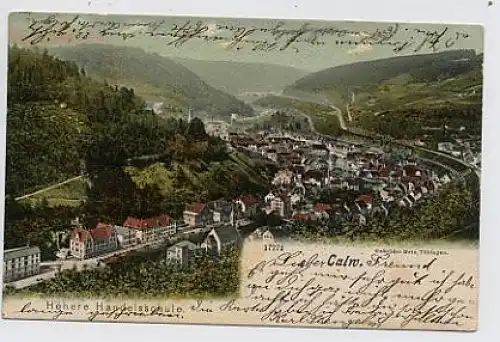 Calw Gesamtansicht mit Handelsschule gl1905 31.092