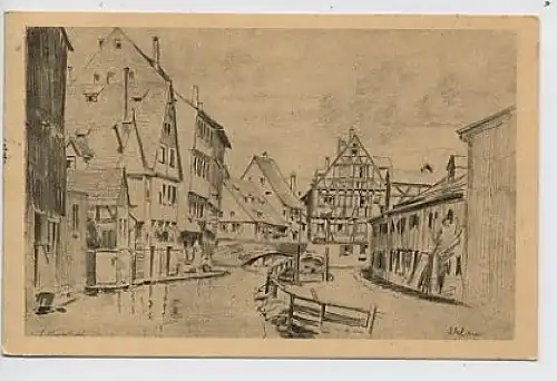 Alt-Ulm Partie an der Blau gl1927 31.064