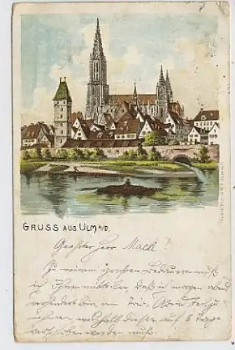 Gruß aus Ulm an der Donau - Teilansicht gl1908 35.676