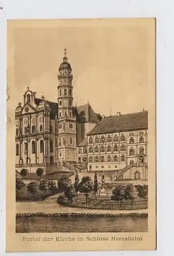 Schloss Neresheim Portal der Kirche glca.1910 31.105