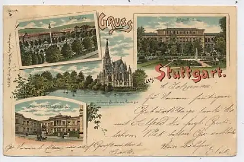 Stuttgart Grußlitho 4 Bilder gl1900 40.948