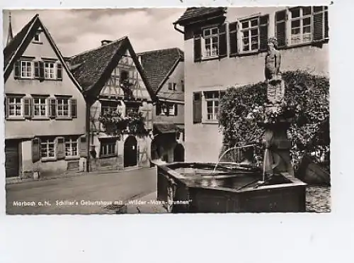 Marbach a.N. Schillers Geburtshaus Brunnen ngl 14.117