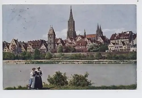 Ulm Münster Gesamtansicht Donau gl1910 31.278