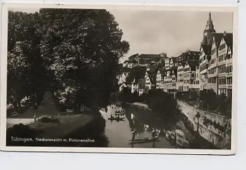 Tübingen Neckaransicht mit Platanenallee gl1942 31.259
