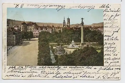 Stuttgart Schlossplatz Schloss Kirche gl1900 31.328