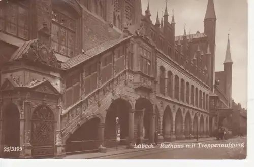 Lübeck Rathaus mit Treppenaufgang gl1926 13.737