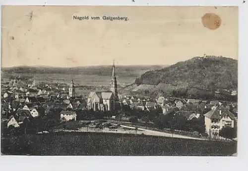 Nagold Ansicht vom Galgenberg aus gl1910 32.234