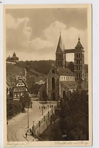 Esslingen Stadtkirche mit Burg ngl 31.453
