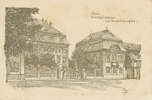 Mainz - Schloss vom Deutschhausplatz ngl 130.716