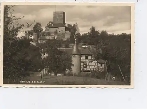 Gamburg a.d. Tauber Teilansicht Fotokarte ngl 14.041