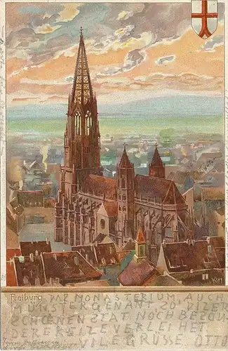Freiburg Das Münster Kley-Karte bahnpgl1898 134.374