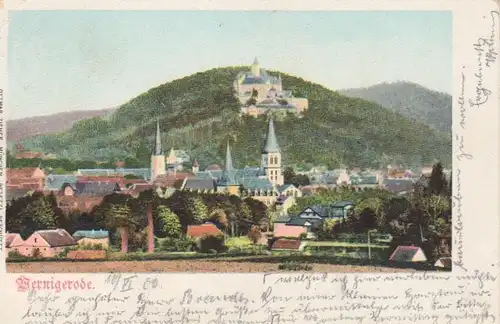 Wernigerode Stadtpanorama u. Schloss bahnpgl1903 91.122