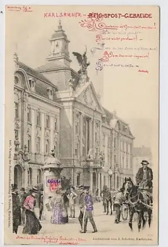 Karlsruhe Kutsche vor Reichspostgebäude gl1901 30.720