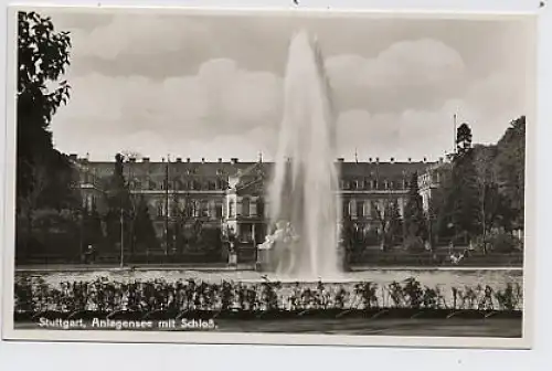 Stuttgart Anlagensee mit Schloss Fotokarte ngl 32.689