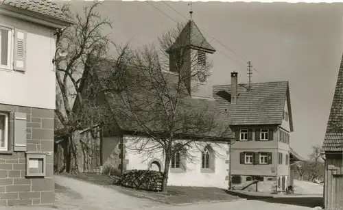 Hornberg (Calw) Straßenpartie mit Kirche gl1962 108.336