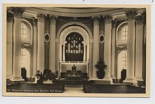 St. Blasien, Innenansicht der Kirche + Orgel ngl 33.588