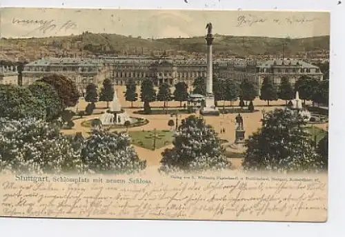 Stuttgart Schloßplatz mit neuem Schloß gl1903 40.569