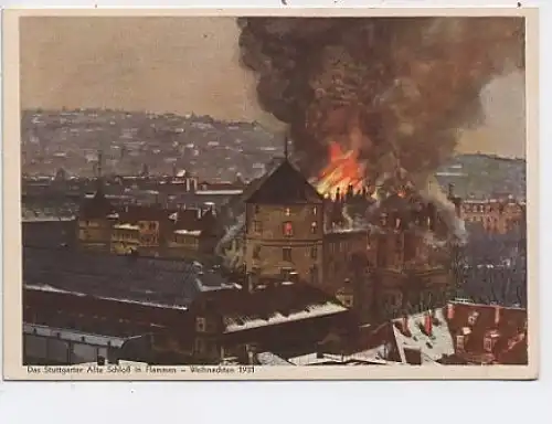 Stuttgart Das alte Schloß brennt Dez.1931 gl19 40.167