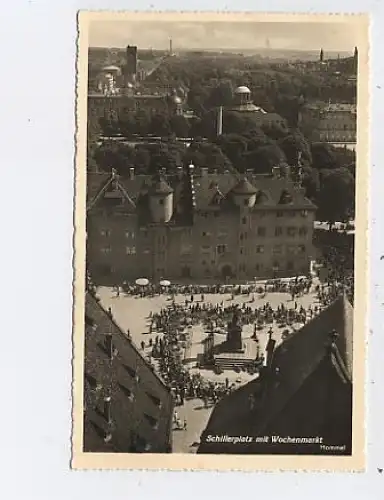 Stuttgart Schillerplatz mit Wochenmarkt ngl 40.168