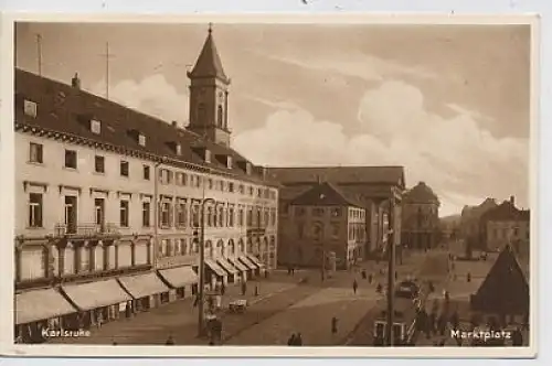 Karlsruhe Marktplatz gl1930 36.067