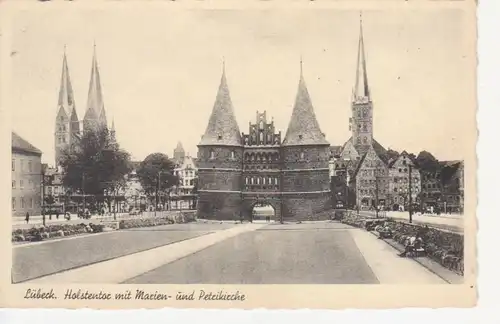 Lübeck Holstentor Marien-u. Petrikirche ngl 13.783