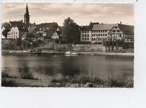 Neckargemünd Am Neckarufer Fotokarte gl1956 14.108