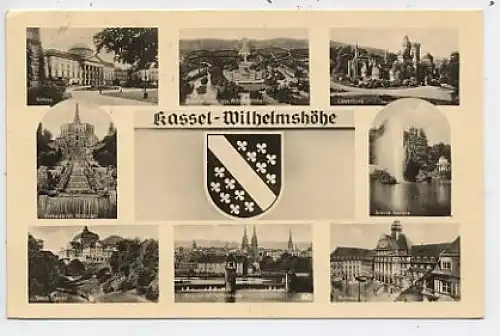 Kassel-Wilhelmshöhe 8 Ansichten Wappen gl1955 41.028