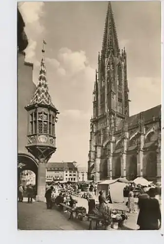 Freiburg Kaufhaus Erker u. Münster gl1958 32.513