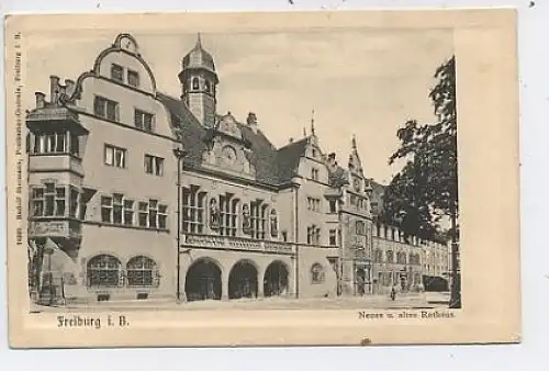 Freiburg i.Br. Neues u.Altes Rathaus um 1900 ngl 41.775