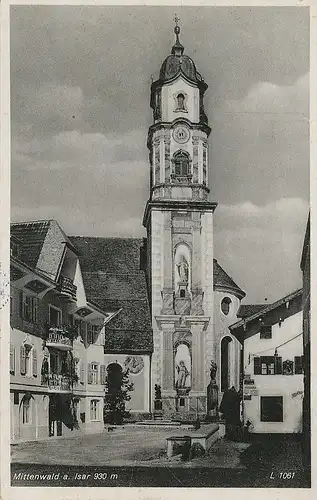 Mittenwald Kirchturm feldpgl1943 126.010