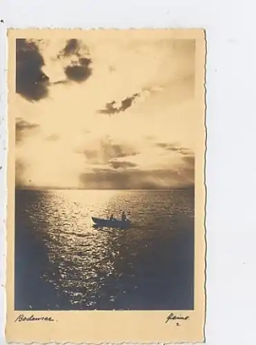 Bodensee Fischerboot in Abendstimmung ngl 13.682